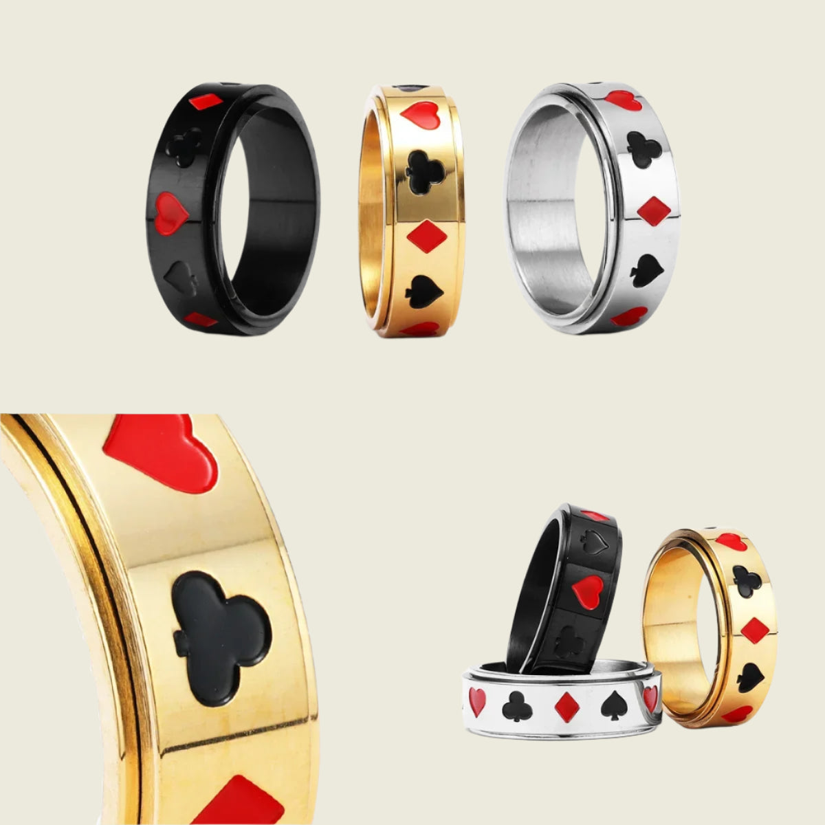 Luxury Poker Spinning Rings