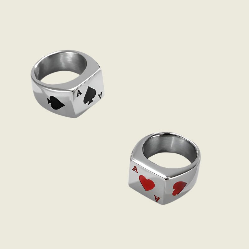 Titanium Retro Polished Poker Ring