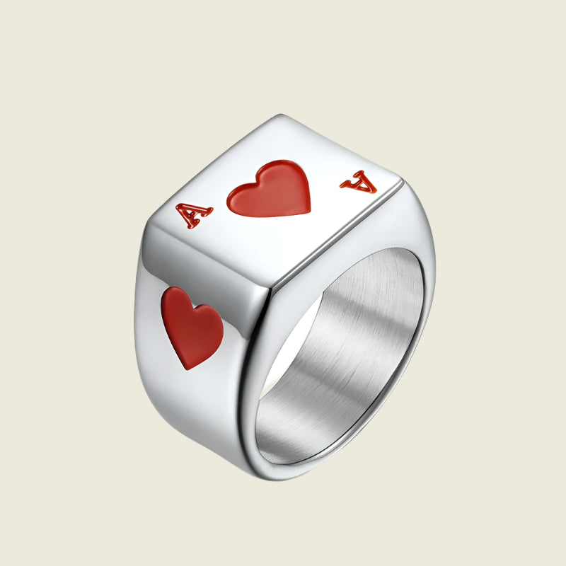 Titanium Retro Polished Poker Ring