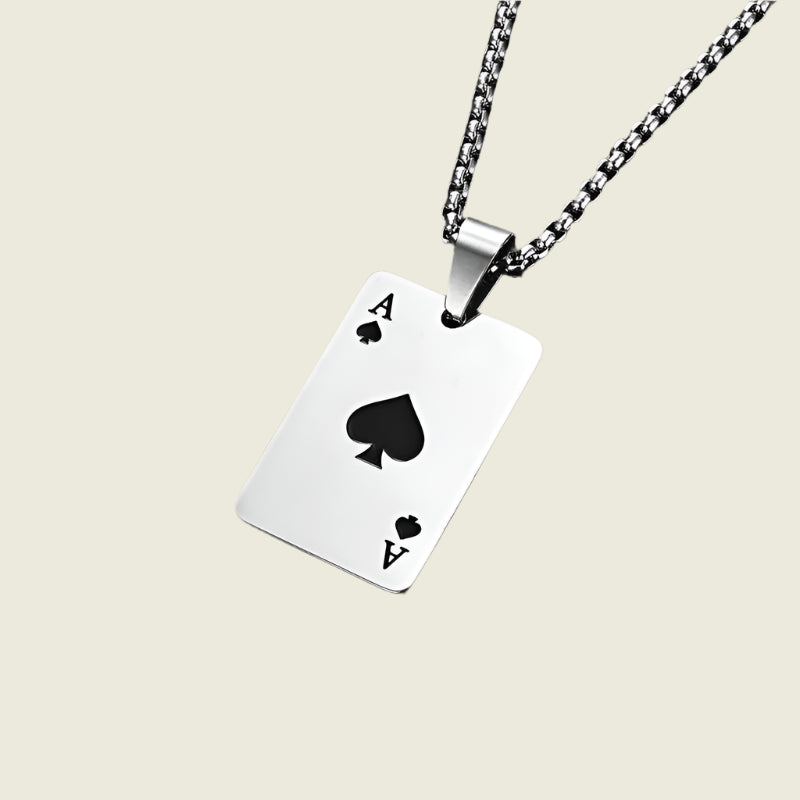 Ace Of Spades Poker Necklace