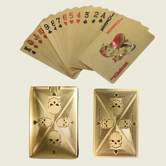 Gold Foil Skull Poker Cards