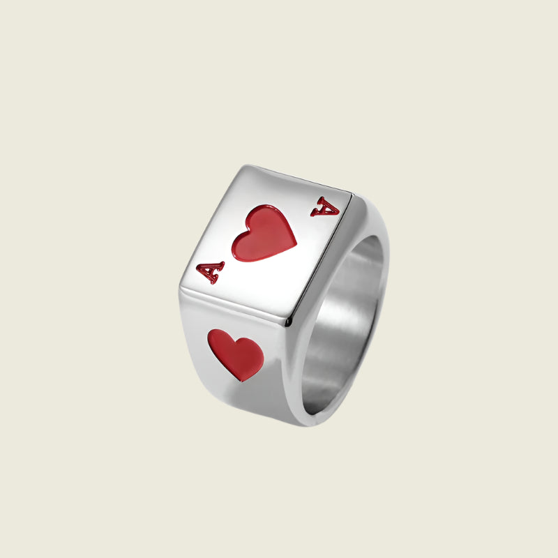 Titanium Retro Polished Poker Ring