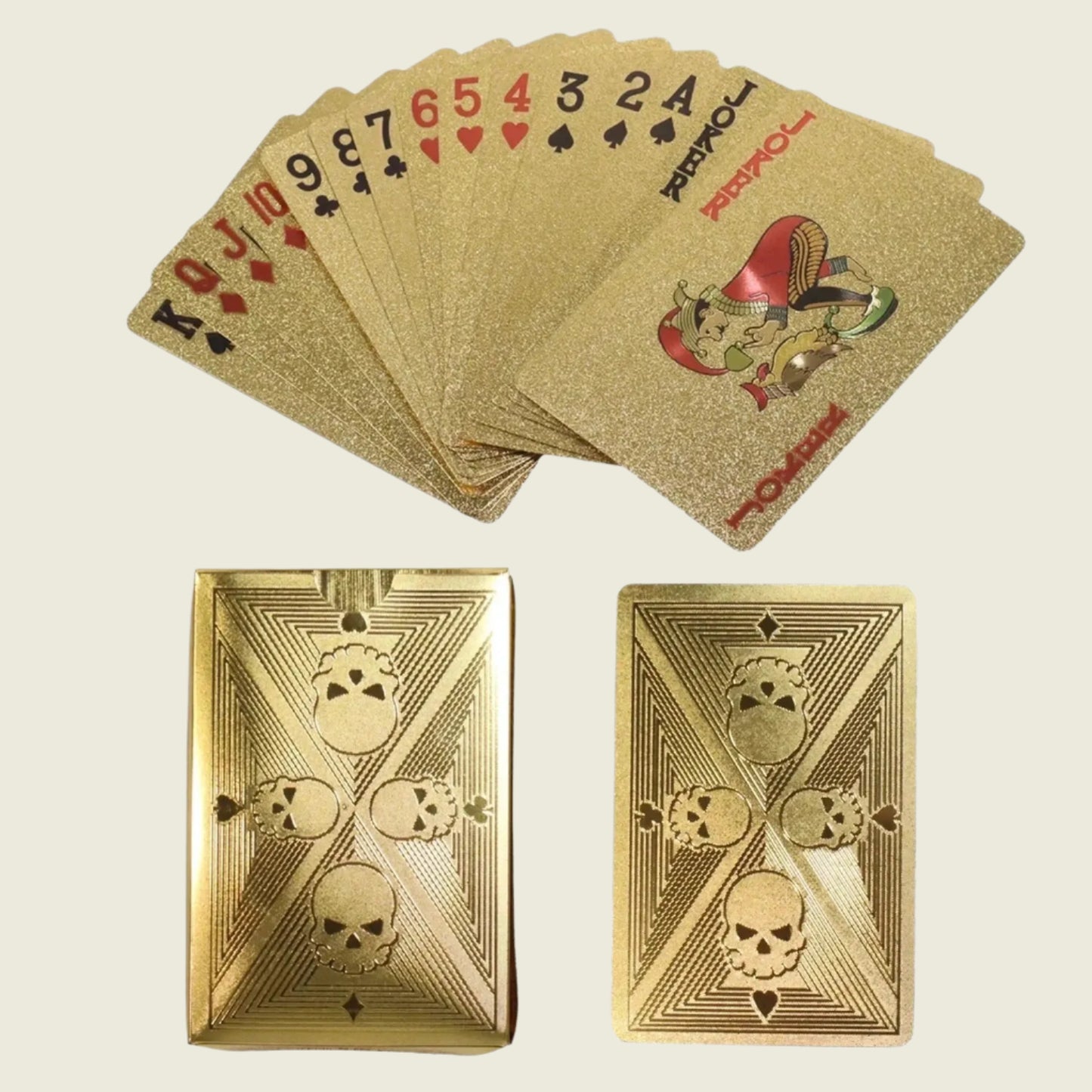 Gold Foil Skull Poker Cards