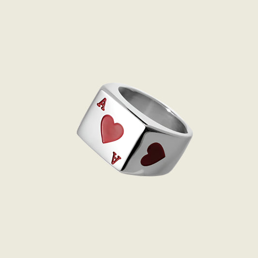 Titanium Retro Polished Poker Ring